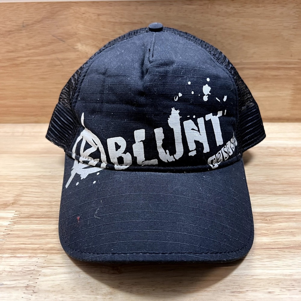 Blunt Resist Hat‎ Cap Black Snap Back Trucker Hat Cap Black RARE Mesh Back